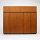 Large vintage teak wardrobe from the 1960s, with hanging and shelving sections