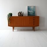 Vintage Scandinavian teak sideboard with five drawers