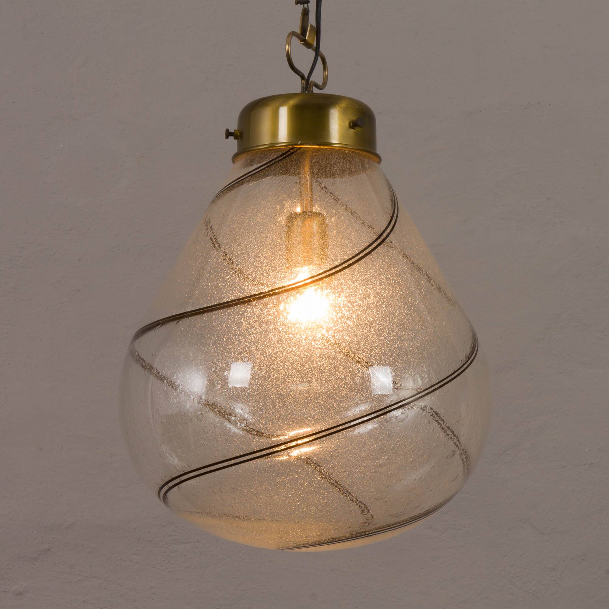 Italian mid-century Murano glass pendant lamp 1970s