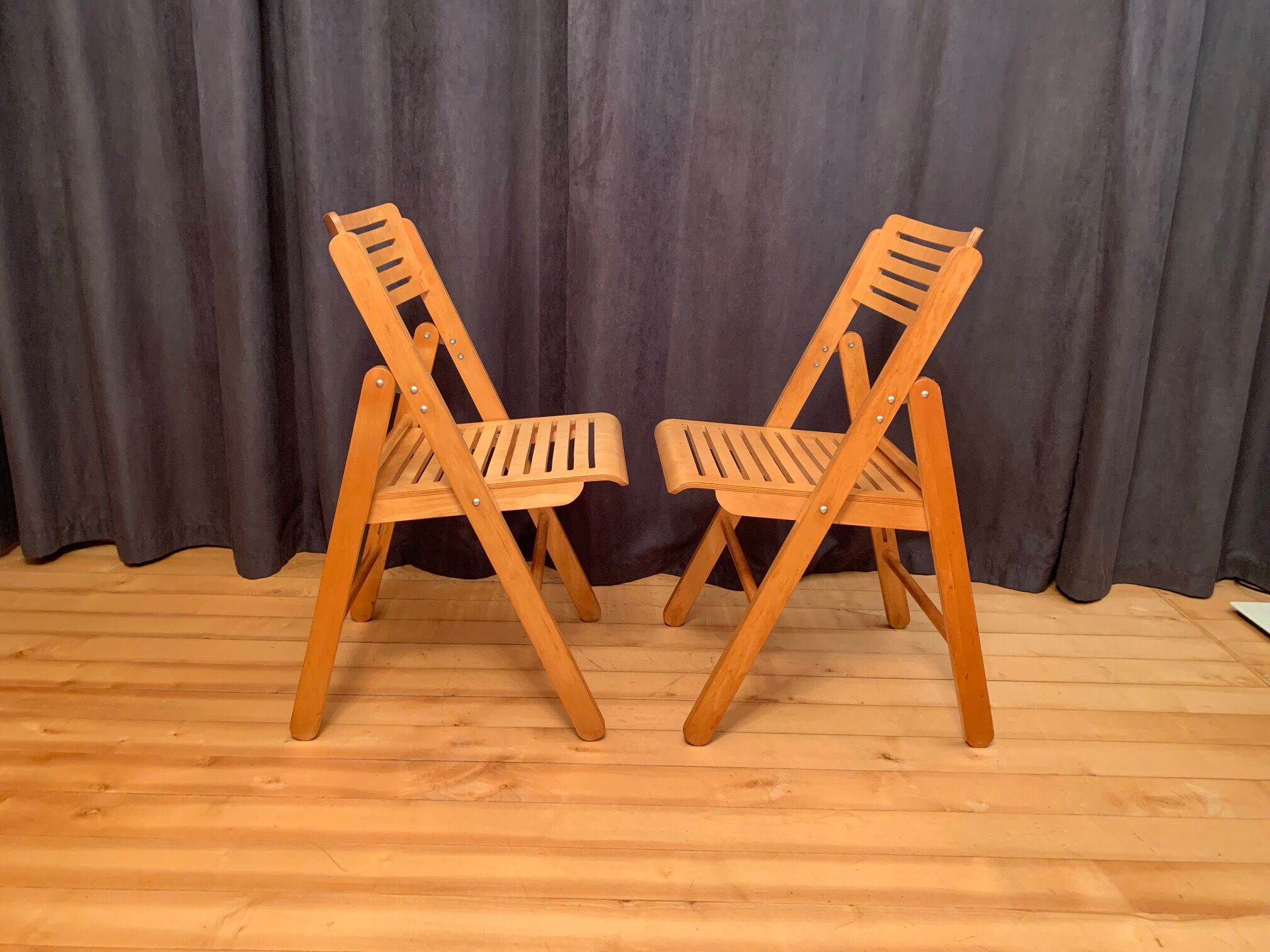 A pair of folding chairs, Netherlands, 1970s.