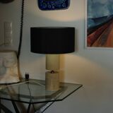 Lampe de salon en travertin par philippe barbier 1970