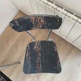 Extendable table + 4 marbled formica chairs