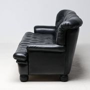 Three-seater sofa "Jupiter" in black leather by Arne Norell, Sweden, 1960.