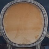 Pair of Louis XVI style medallion armchairs