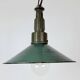Industrial Green Enamel Military Pendant Lamp with Cast Aluminium Top, 1960