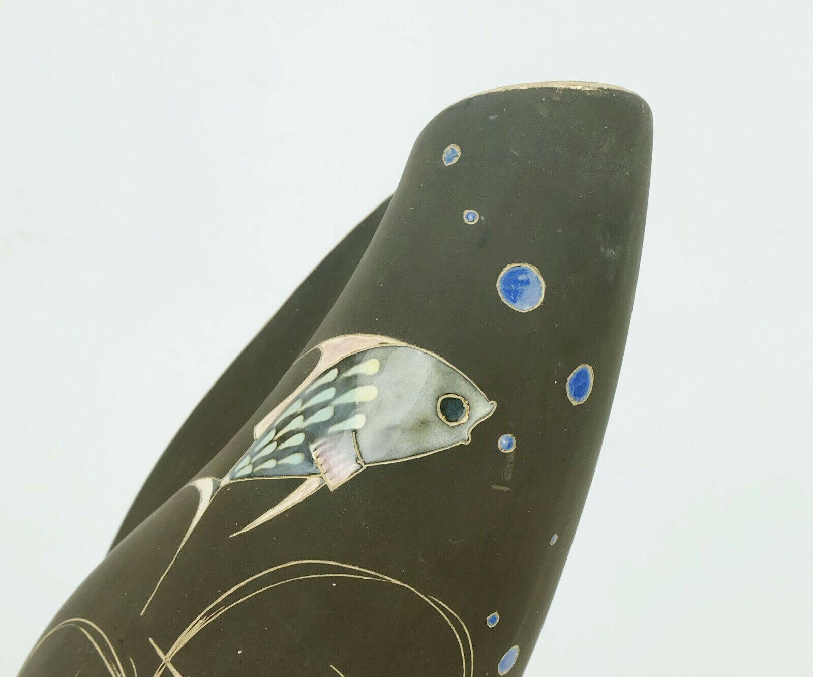 mid century VASE 50s organic shape fish decor model no. 2007 b