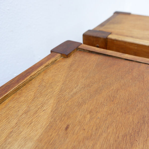 Paire de tables d'appoint rustiques / tables de chevet - années 1960