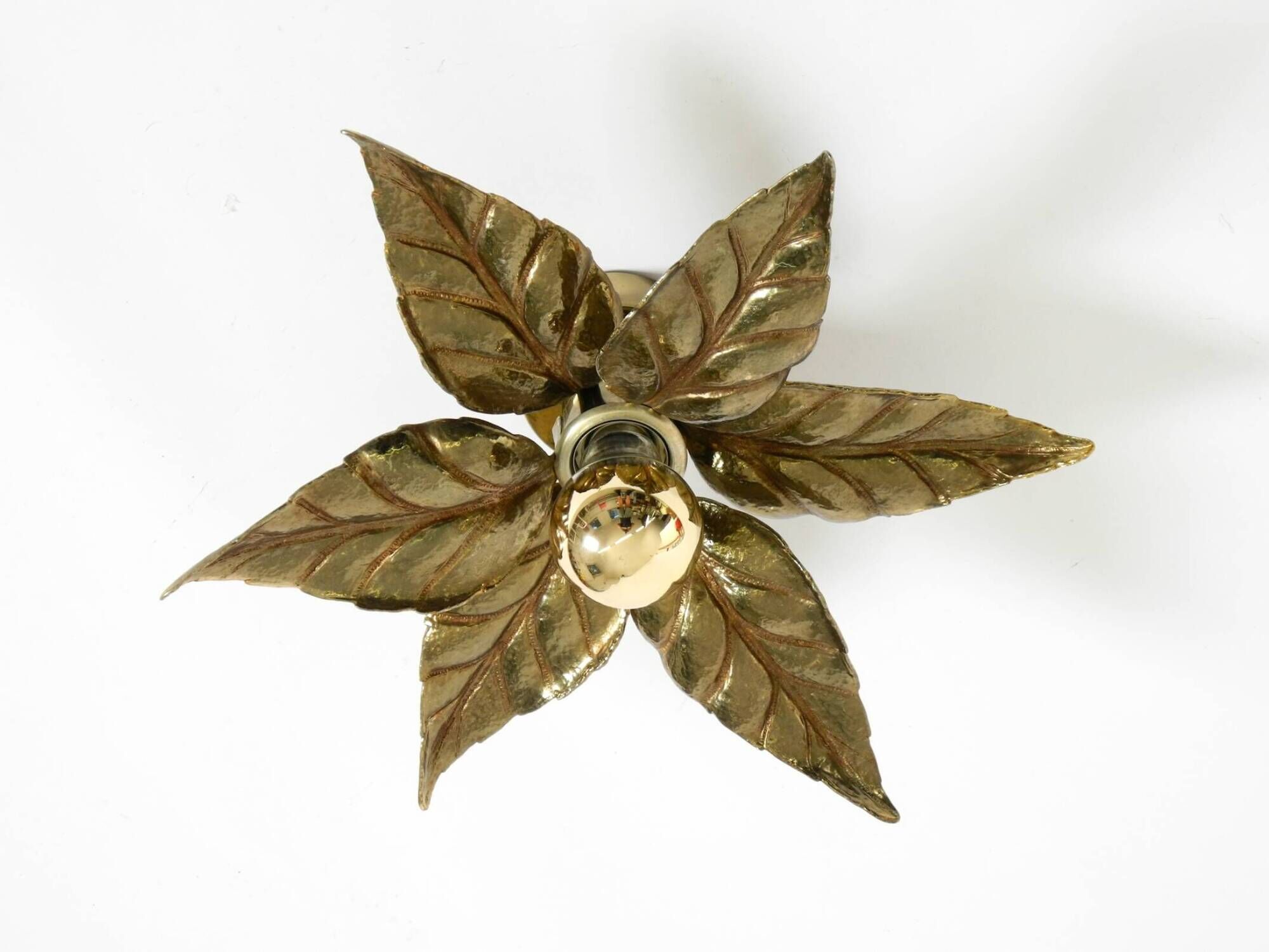Beautiful brass ceiling or wall lamp from the 1970s by Willy Daro