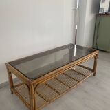 Table basse rotin et bambou
