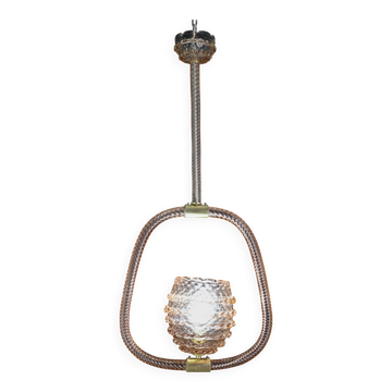 Incroyable lustre Art Déco Barovier e Toso en verre de Murano, années 1940