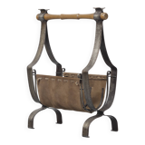 Brutalist Vintage Mid-Century Magazine Rack