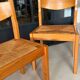 Pair of solid elm chairs with straw – Maison Regain, here