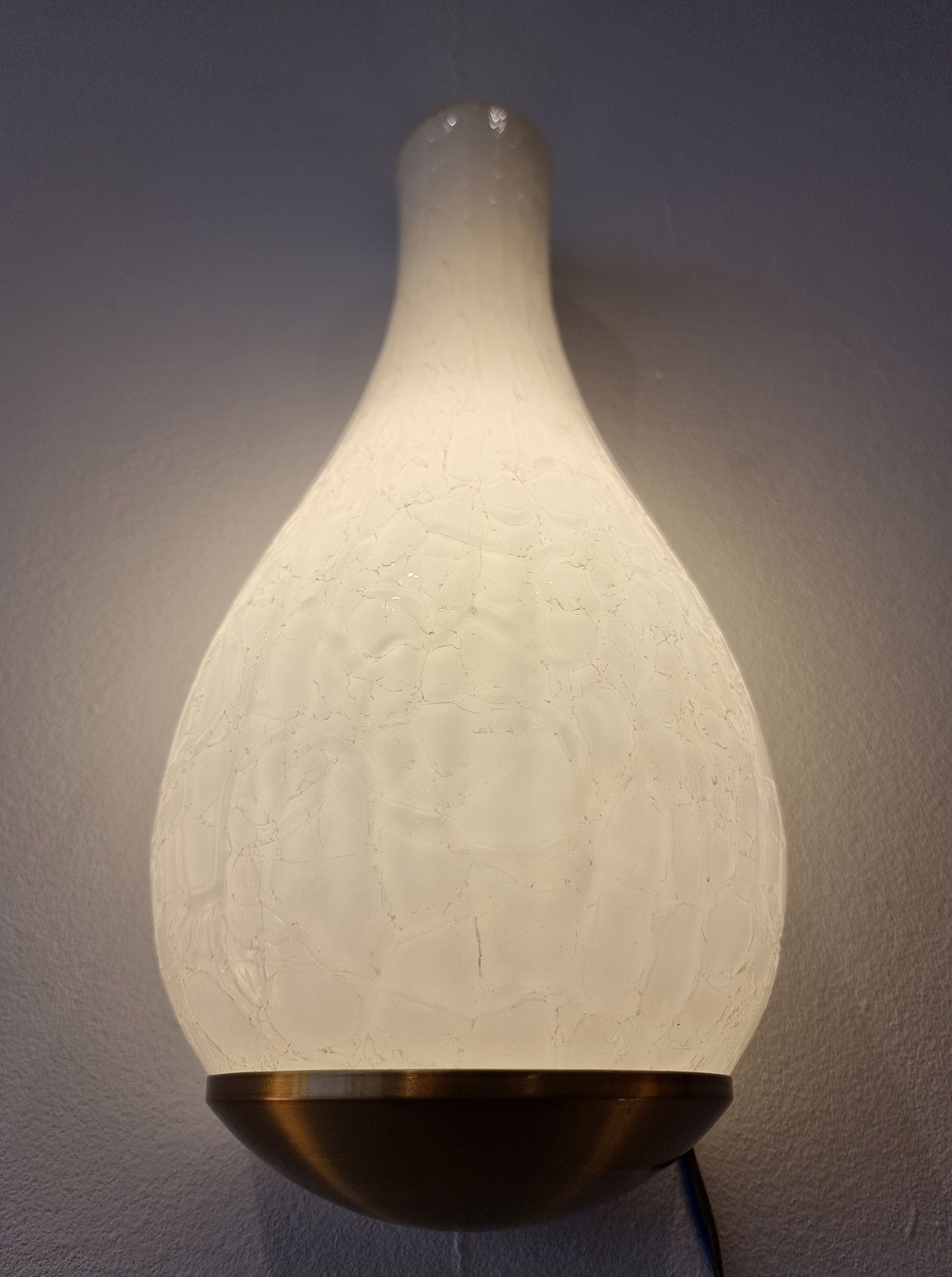 Pair of egg sconces by Jean Perzel - Atelier Perzel - Glass & Brass - ca 1940
