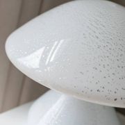 Set of 2 mushroom table lamps with silver details - vintage Murano glass - Space Age design - 1970s