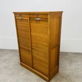Double filing cabinet with curtains