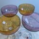 Set of 4 vintage coloured stemmed glasses
