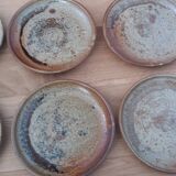 Dessert or cheese plates in Puisaye stoneware, Jean-Pierre Prud’homme