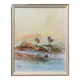 Watercolor painting "animated Orientalist landscape" signed (to decipher) + frame