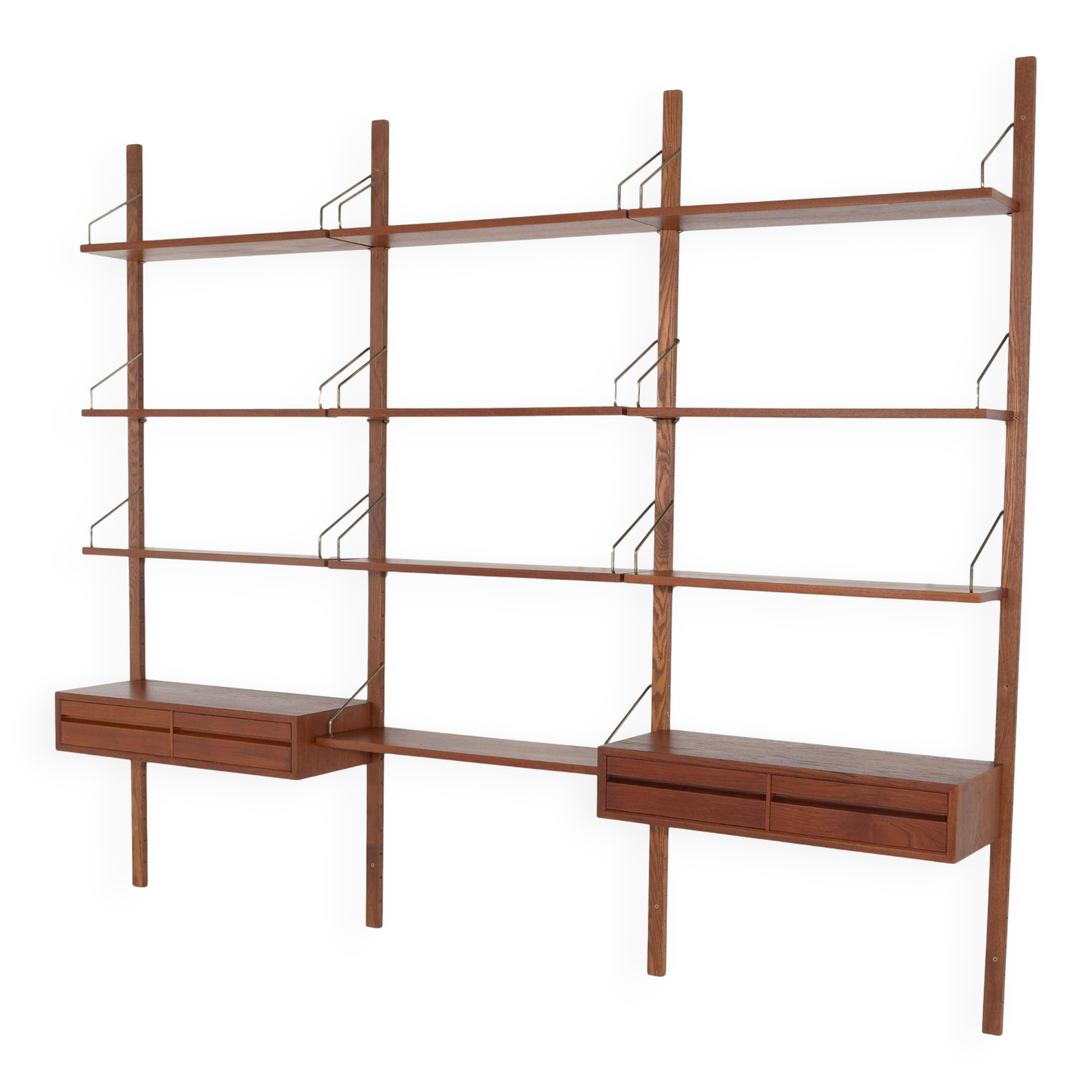Cado modular shelving, teak veneer, Danish design, 1960s