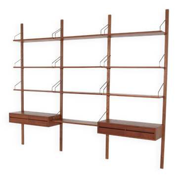 Cado modular shelving, teak veneer, Danish design, 1960s