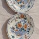 2 flat plates in Gien earthenware model rooster and peonies year 1940