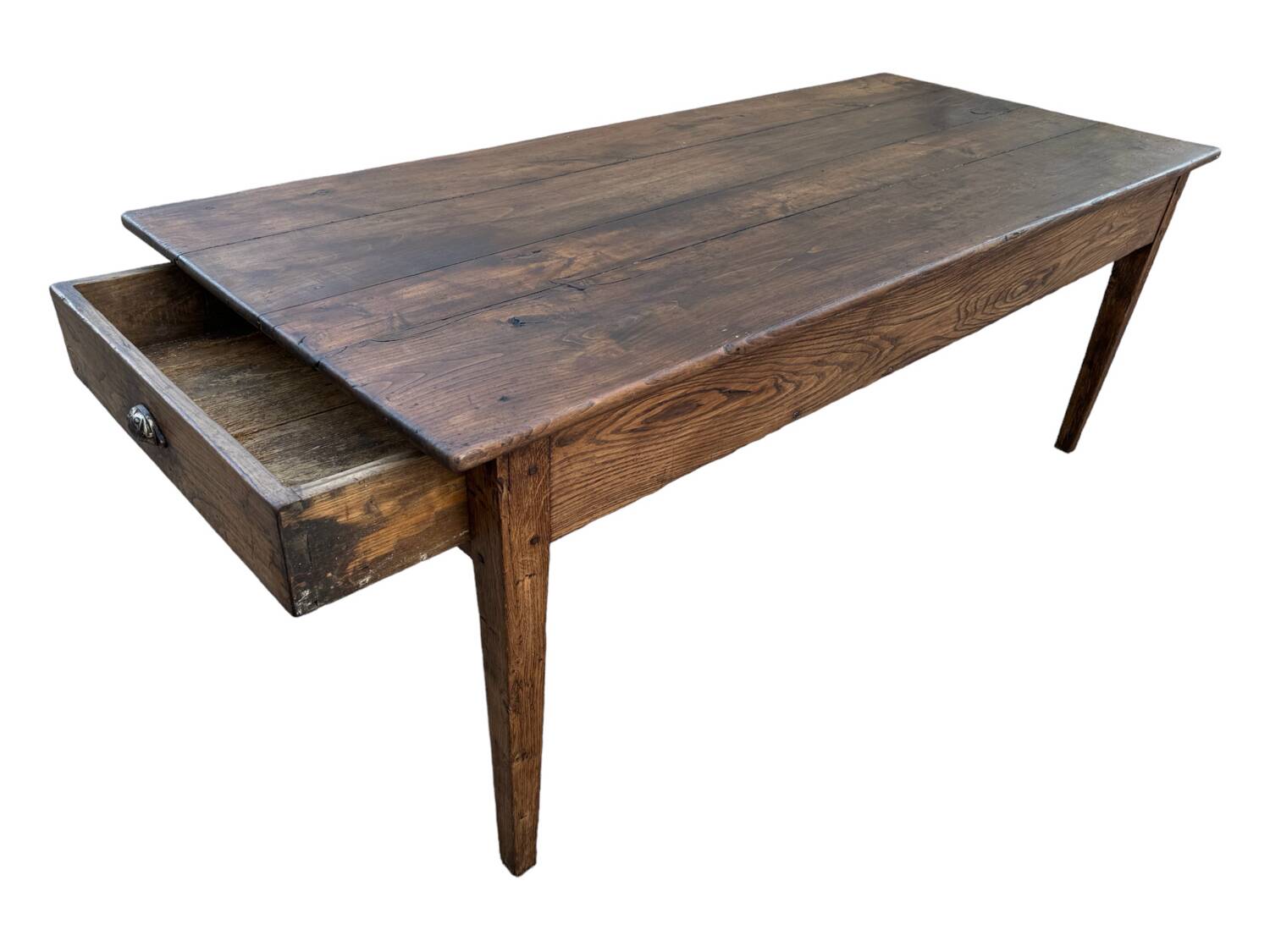 Oak farm table with 2 drawers 19'S