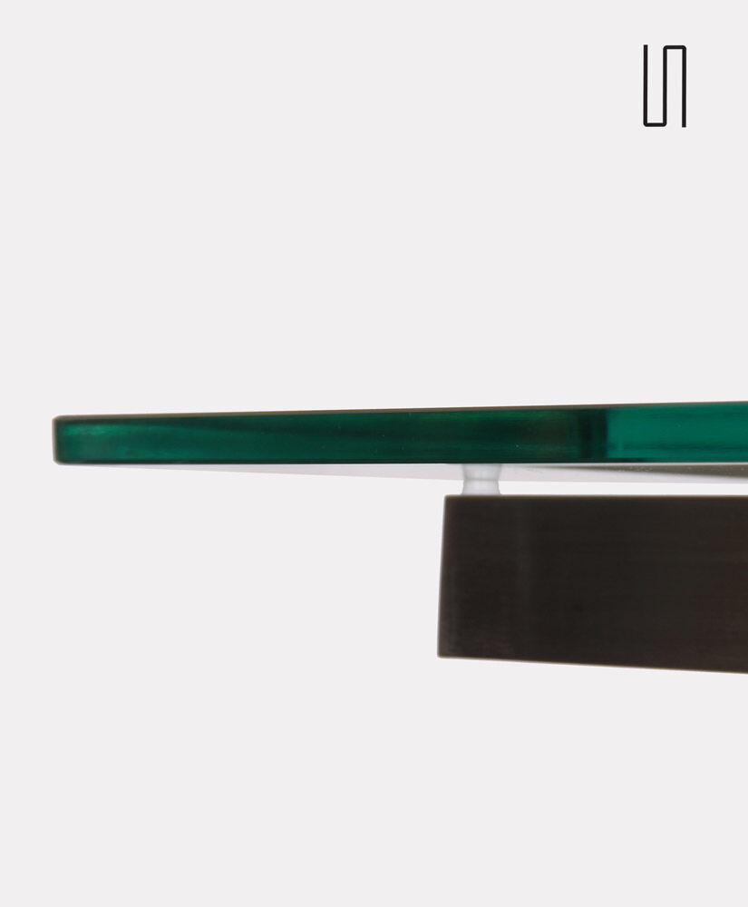 Vintage metal and glass console by Paul Legeard, 1970