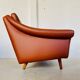 Vintage Danish mid-century Aage Christiansen (Matador) cognac leather sofa 60s