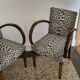 pair of Bridge armchairs, leopard fabric