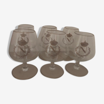 Set of 6 Napoléon cognac glasses