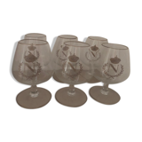 Set of 6 Napoléon cognac glasses