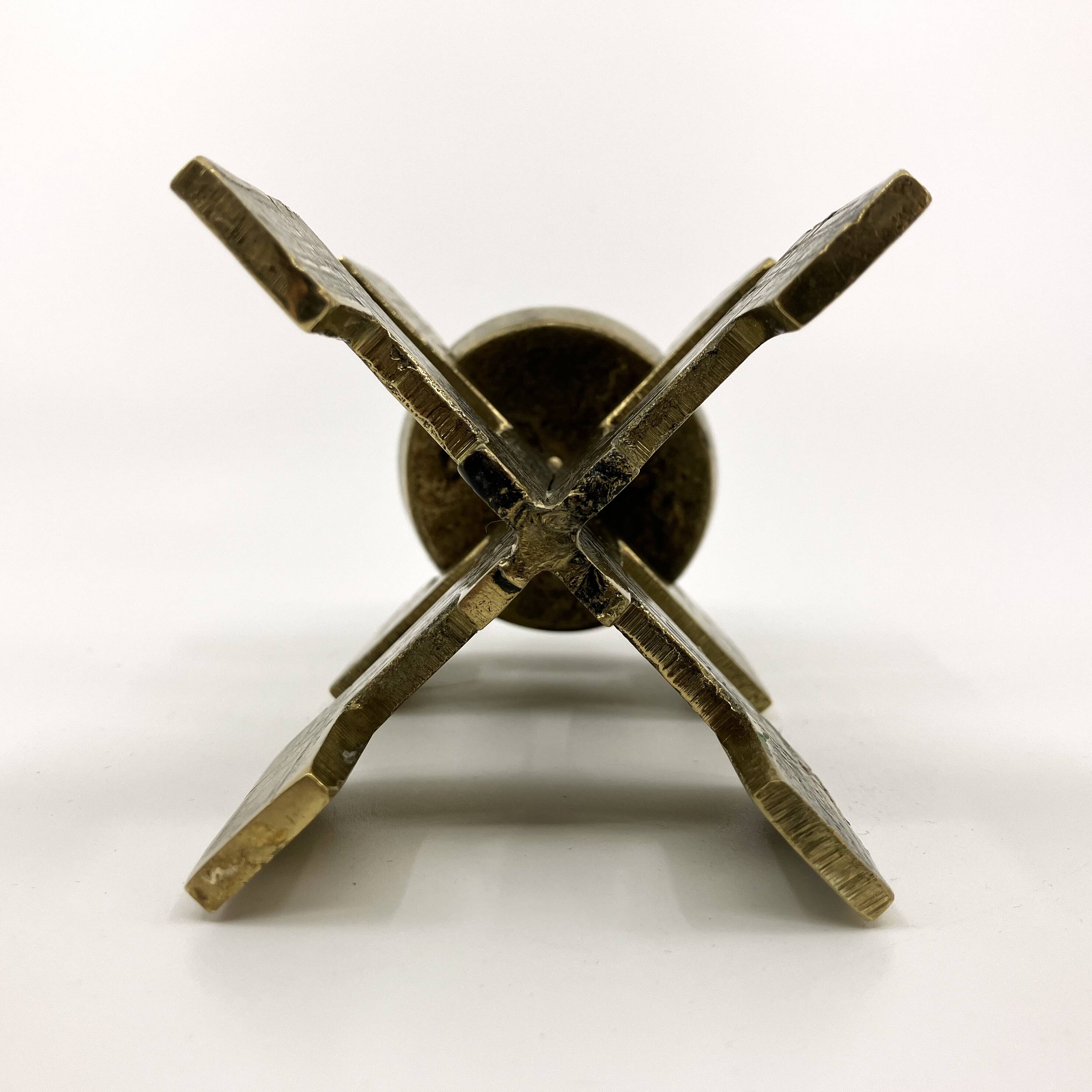 Brutalist candlestick • Austria • Brass • 1970