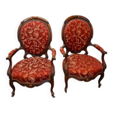 pair of mahogany armchairs, dating from the 19th century