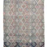 5x8 Kilim Light Blue Geometric Style Kilim Rug, 165x245Cm