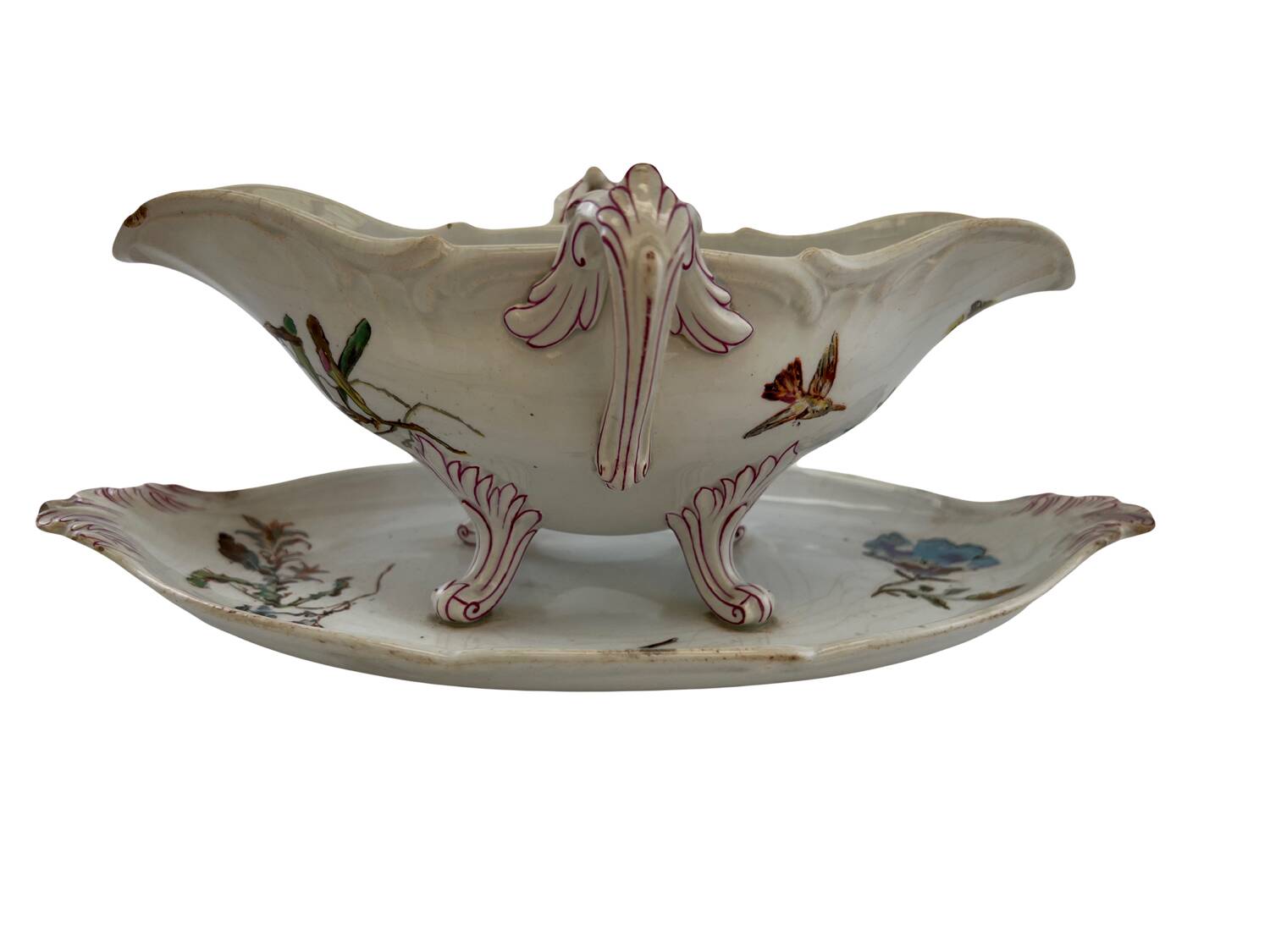 Gravy boat with its Luneville frame