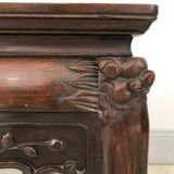 Side table in iron wood and marble from China Circa 1900