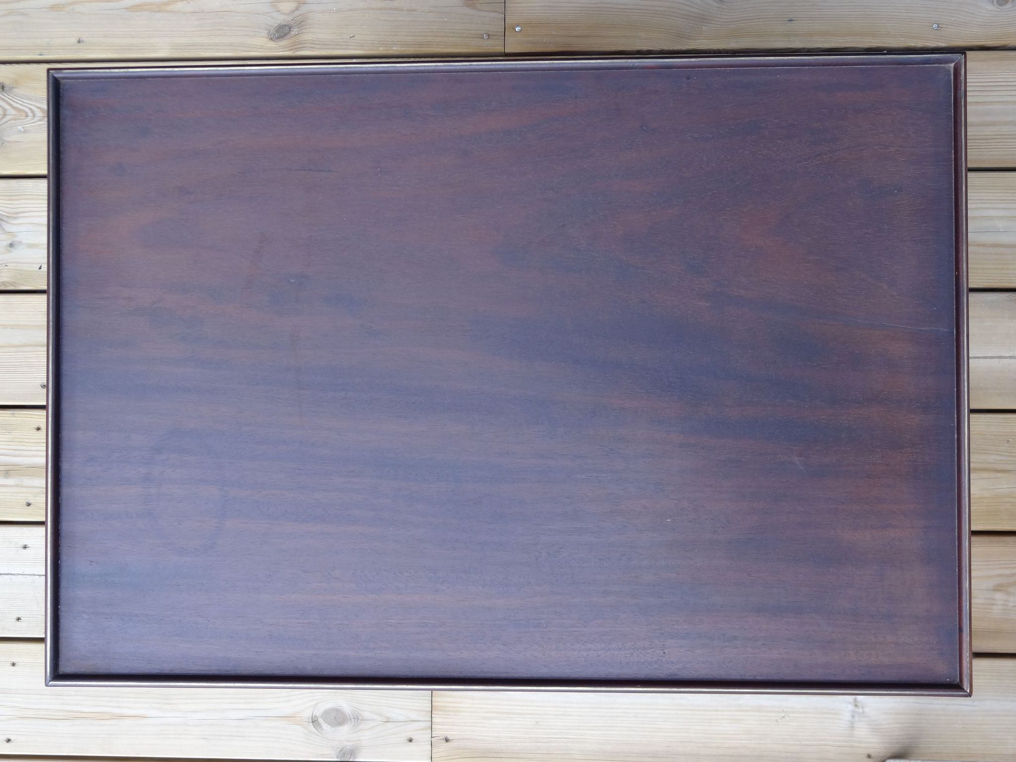 Mahogany service with flaps with removable glass top 67 x 46 cm
