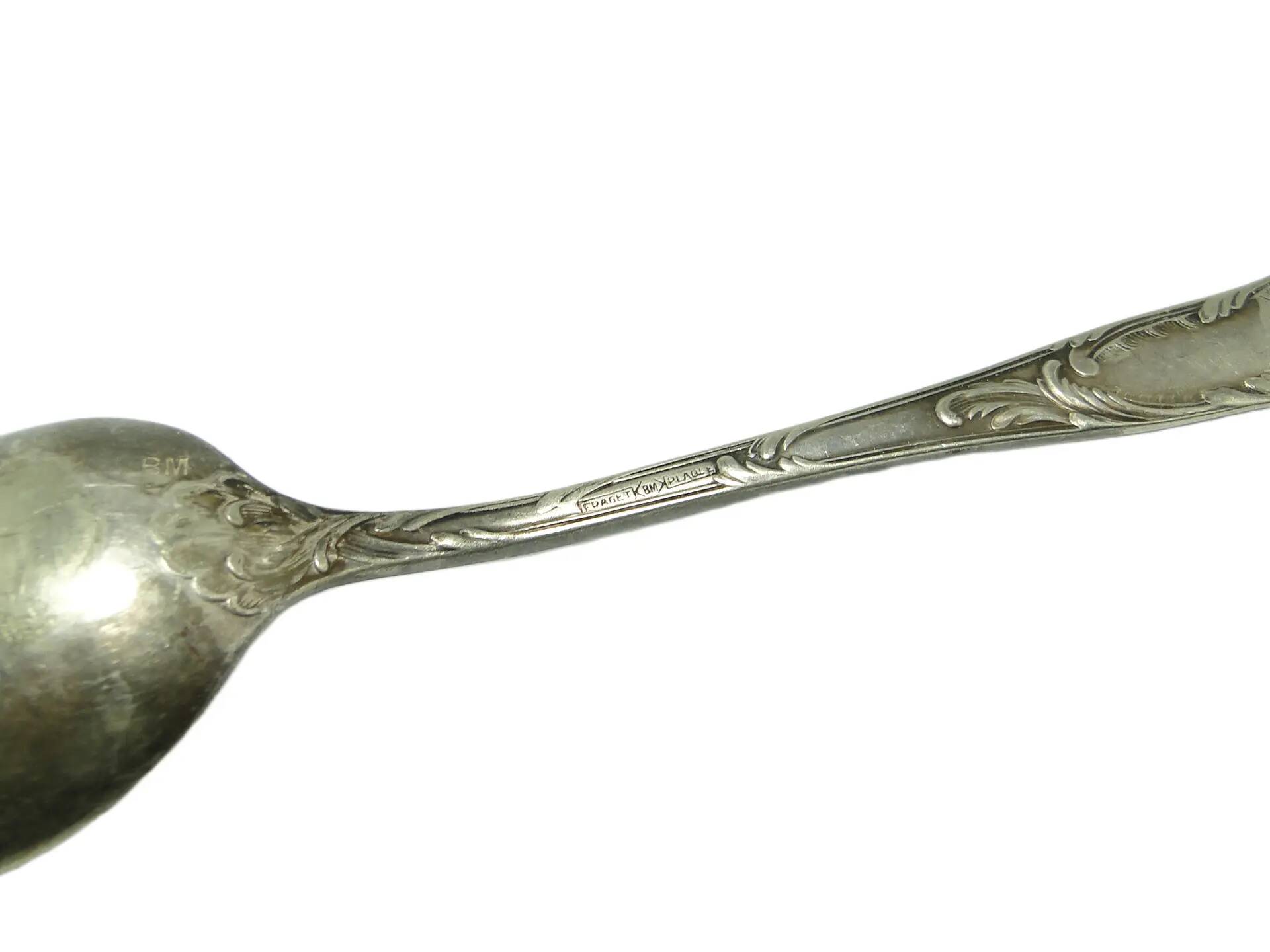 Sugar spoon, Art Nouveau, silver-plated brass, Poland, 1930s