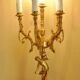 Candelabra, 6-pointed candlestick, marble, bronze, putti decoration, putto