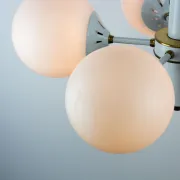 Vintage White 1970s Sputnik Chandelier – Mid-Century Modern Ceiling Light