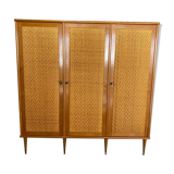 Chene and rattan cabinet