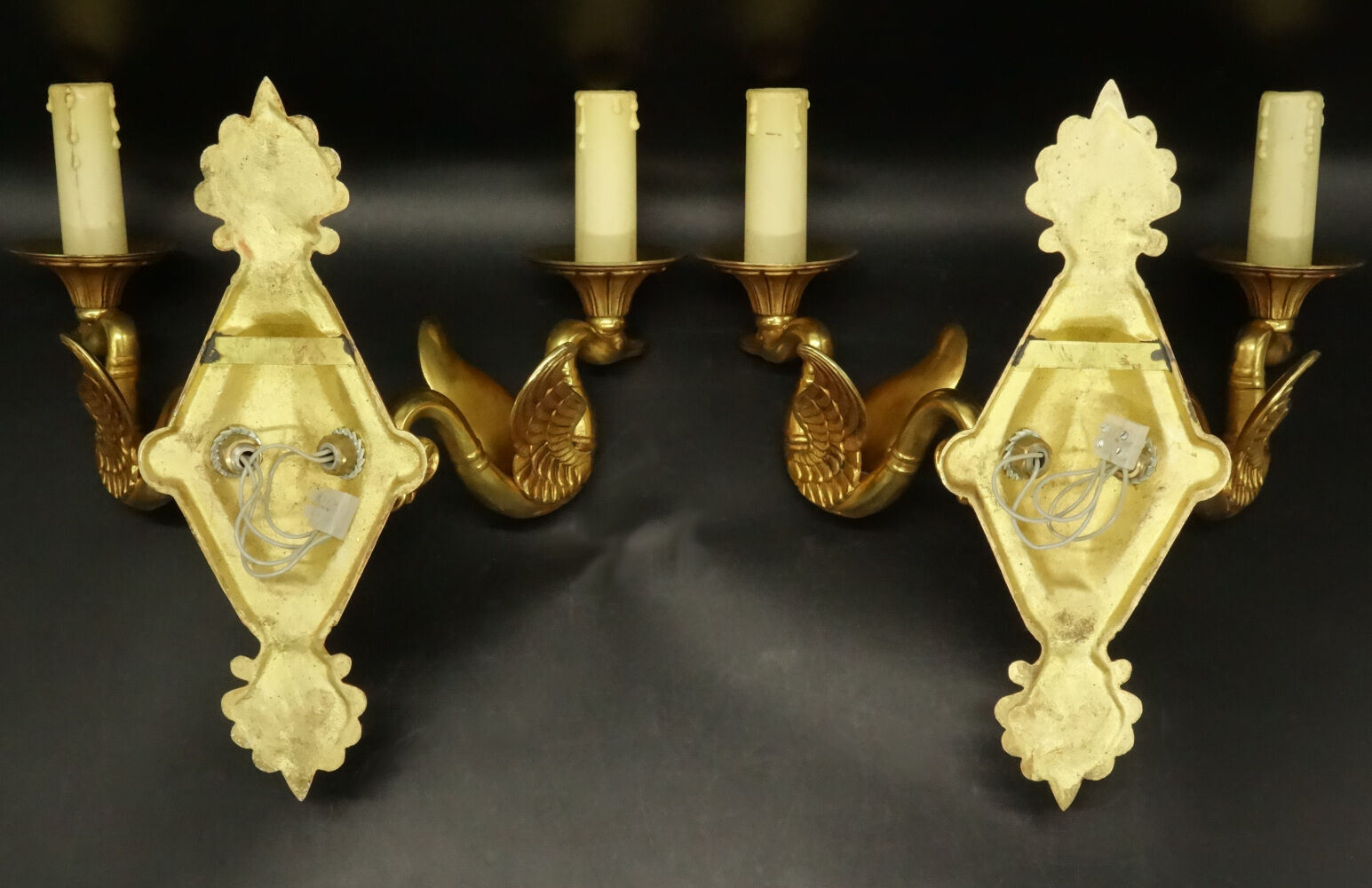 Pair of Empire style swan sconces Petitot