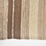 Brown & Beige Striped Large Vintage Kilim Rug, 306x336Cm