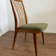 Pair of Scandinavian chairs with green velvet seat