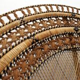 Vintage Emmanuelle de Kok armchair in wicker and bamboo 1970
