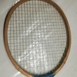 Vintage blue flash wood badminton racket