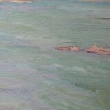 Large seascape cliffs oil on panel framed Paul RUBEN (1882-19