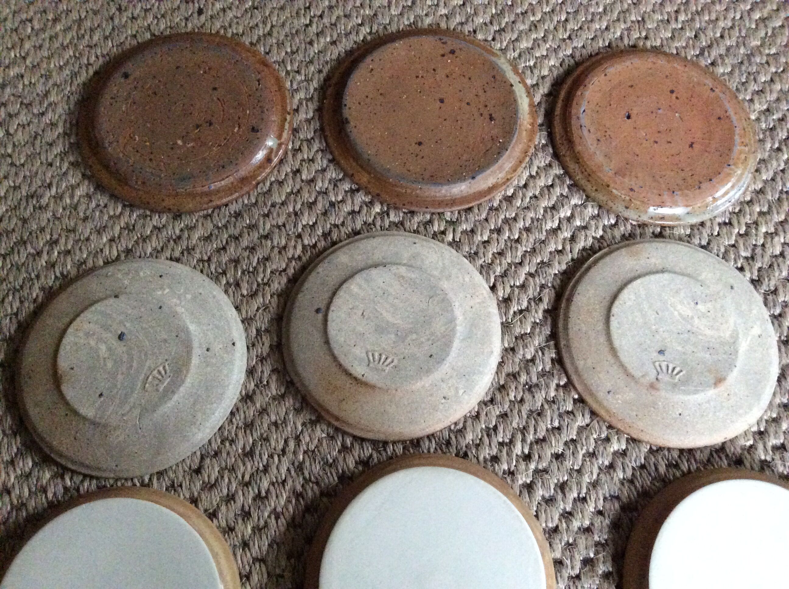 Set of 9 stoneware plates