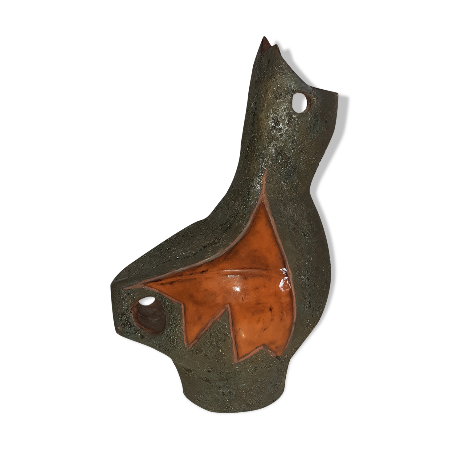 Zoomorphic vase ceramic 50s signed Lucia