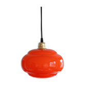Globe lampshade in orange opaline glass